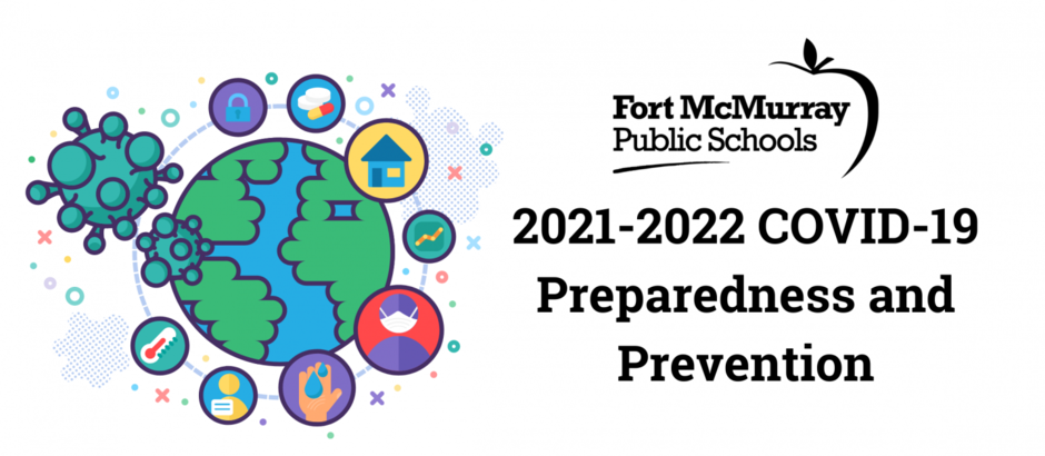 graphic with earth that says "2021-2022 covid-19 preparedness and prevention" with FMPSD logo