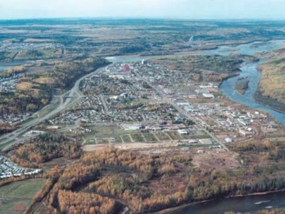 aerial shot of fort mcmurray