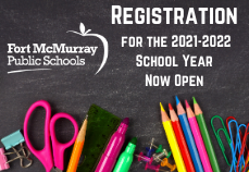 graphic that says "registration for the 2021-2022 school year now open"